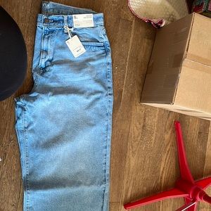 High rise. Wide leg crop jeans. Size 16 tall.